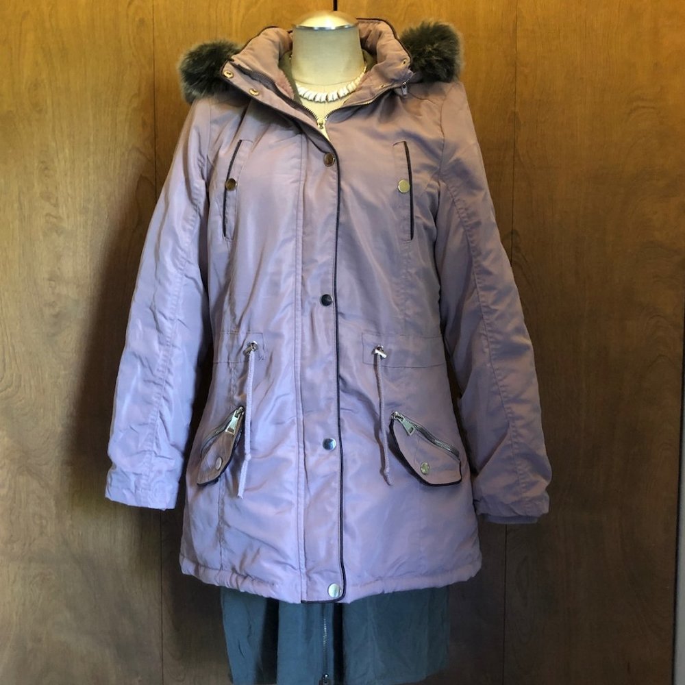 Snobbish Dusty Rose Parka With Removeable Hood